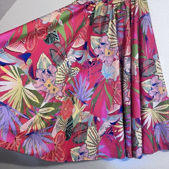 Christian Siriano Maxi Skirt Large Floral Boho Resort Beach Vacation - Picture 2 of 5